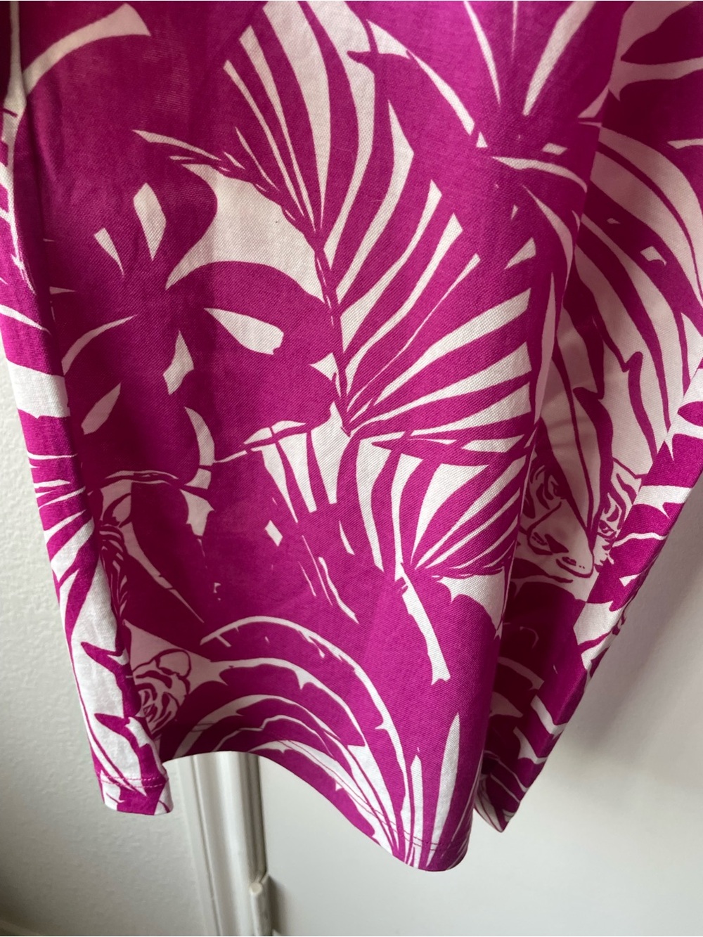 Belle by Kim Gravel Fuchsia and White Printed Elastic Waist Pants - Picture 6 of 6